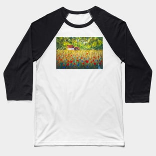 Countryside poppy field Baseball T-Shirt